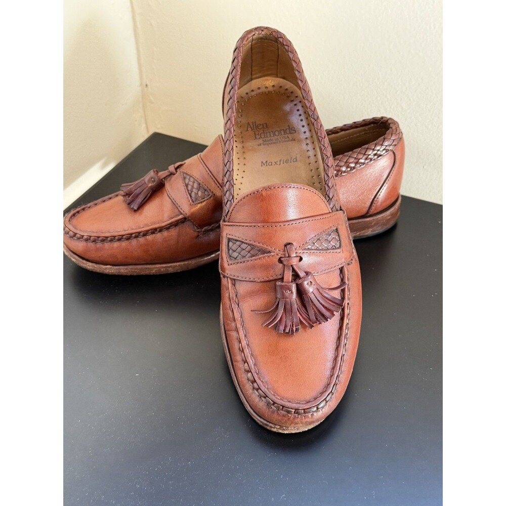Allen Edmonds Maxfield Men's Sz 8.5 D Woven Tassel Loafer made in USA Casual